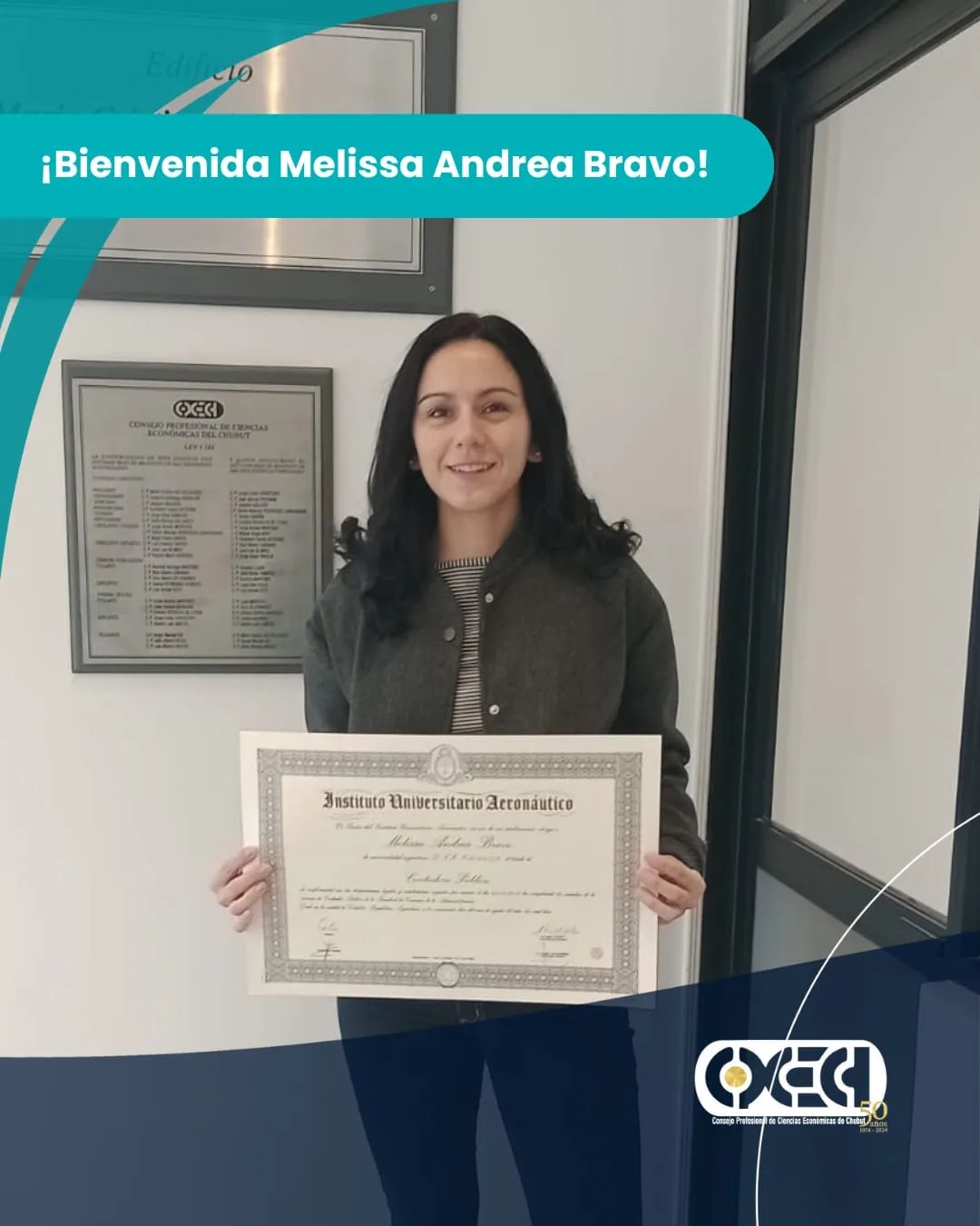 Nueva matriculada Cra. Melissa Andrea Bravo